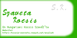 szaveta kocsis business card
